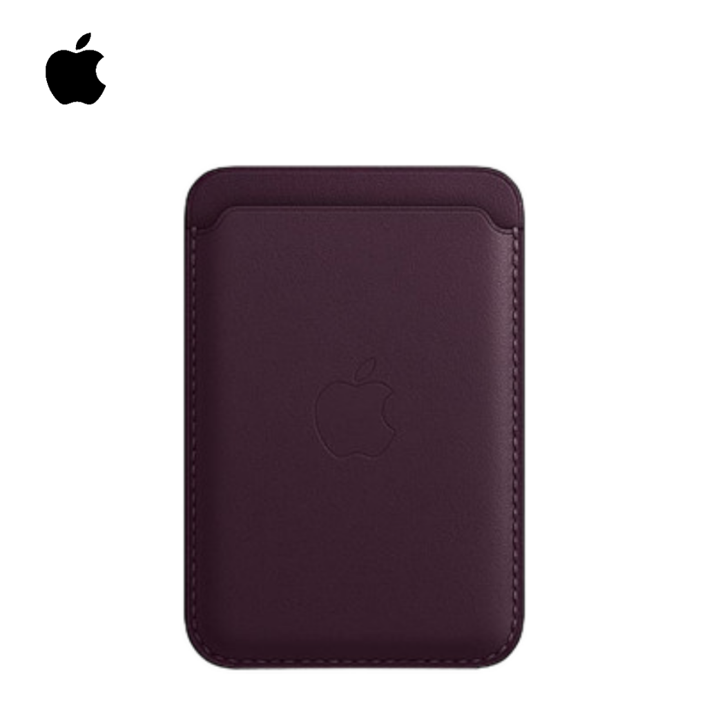 Apple Porte cartes en cuir MagSafe Cerise Noire
