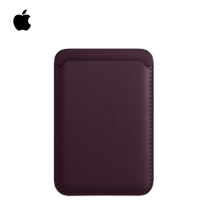 Apple Porte cartes en cuir MagSafe Cerise Noire